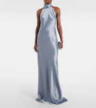 Galvan Sienna halterneck satin gown