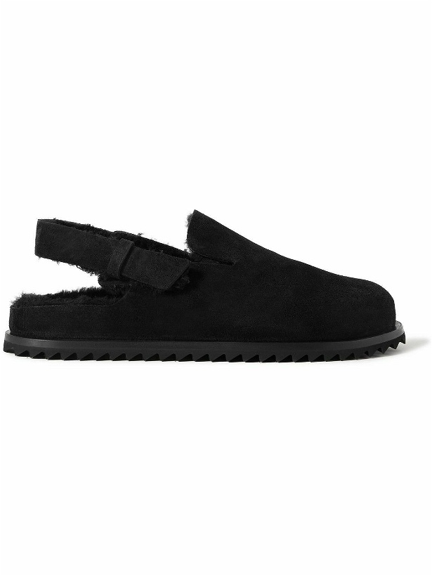 Photo: Officine Creative - Introspectus Shearling-Lined Suede Mules - Black