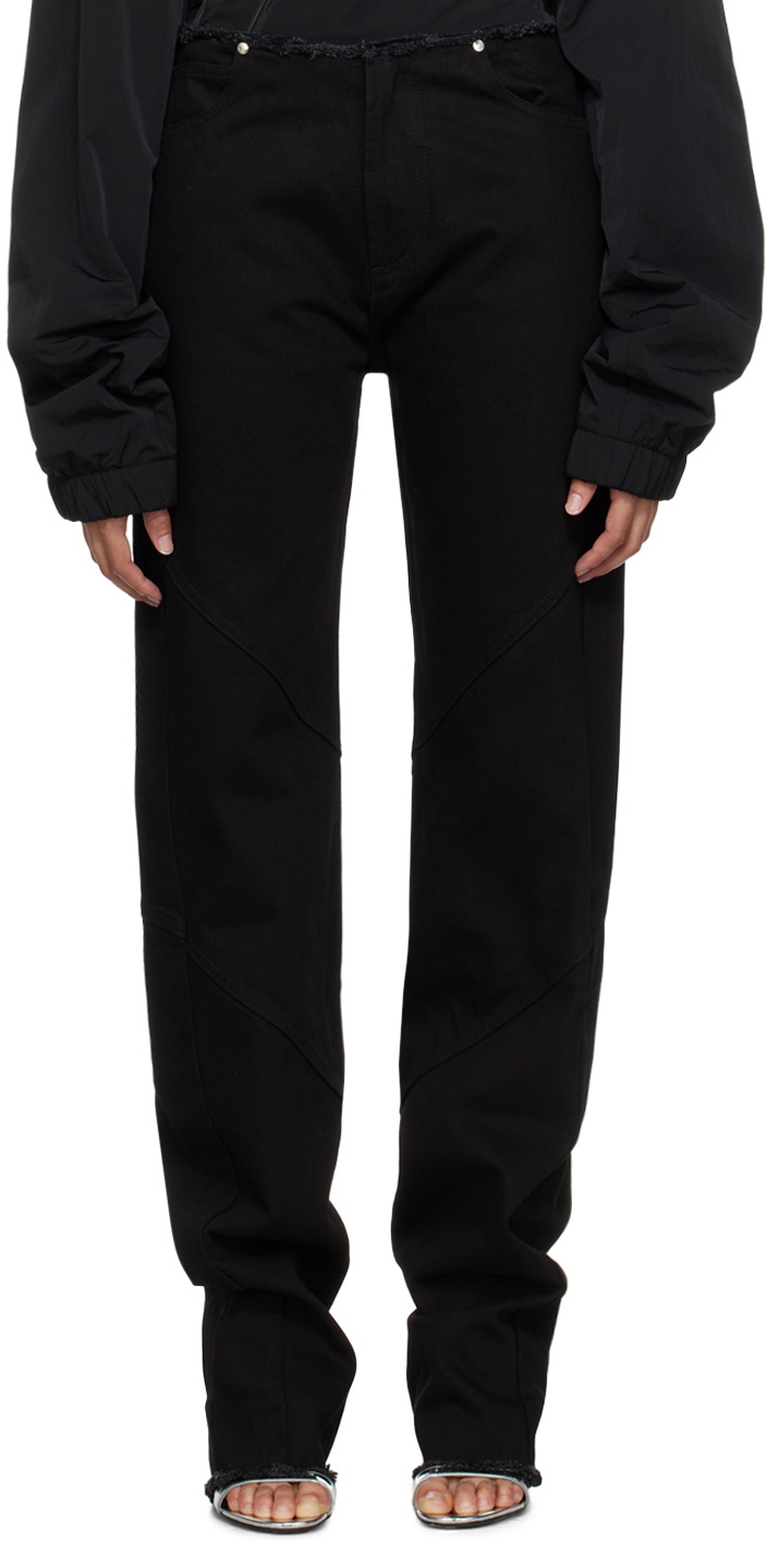Jade Cropper Black Raw Hem Jeans