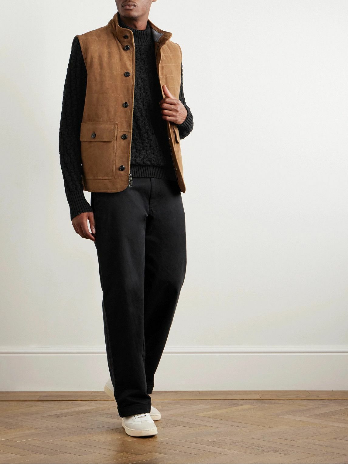 S.N.S. Herning - Stark Slim-Fit Cable-Knit Merino Wool Sweater - Black