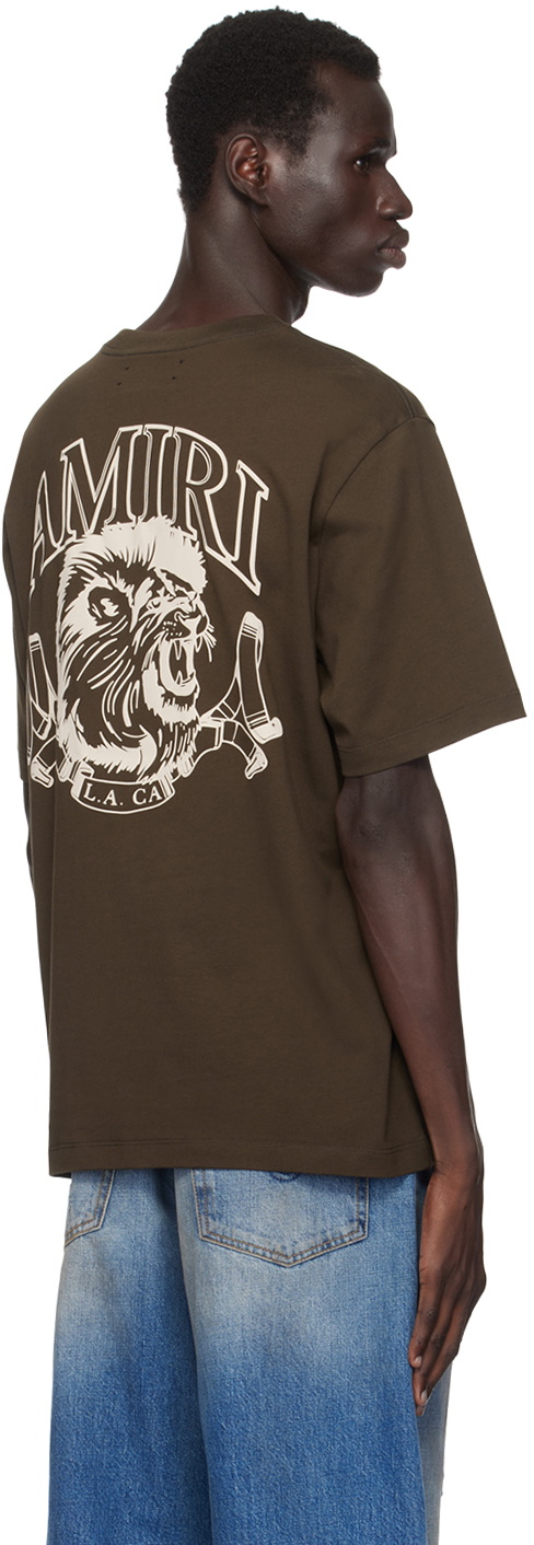 【関税込み】AMIRI ブラウン Lion Outline Tシャツ AMIRI Brown Lion Outline T-shirt Amiri