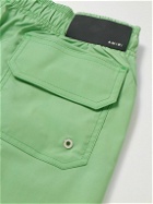 AMIRI - Straight-Leg Mid-Length Logo-Print Swim Shorts - Green