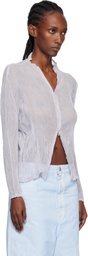 ISSEY MIYAKE Purple Chiffon Twist Cardigan