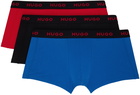 Hugo Three-Pack Multicolor Logo Trunks