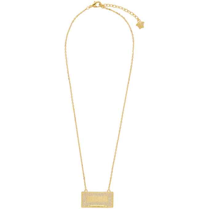 Photo: Versace Gold Spring/Summer 20 License Plate Necklace