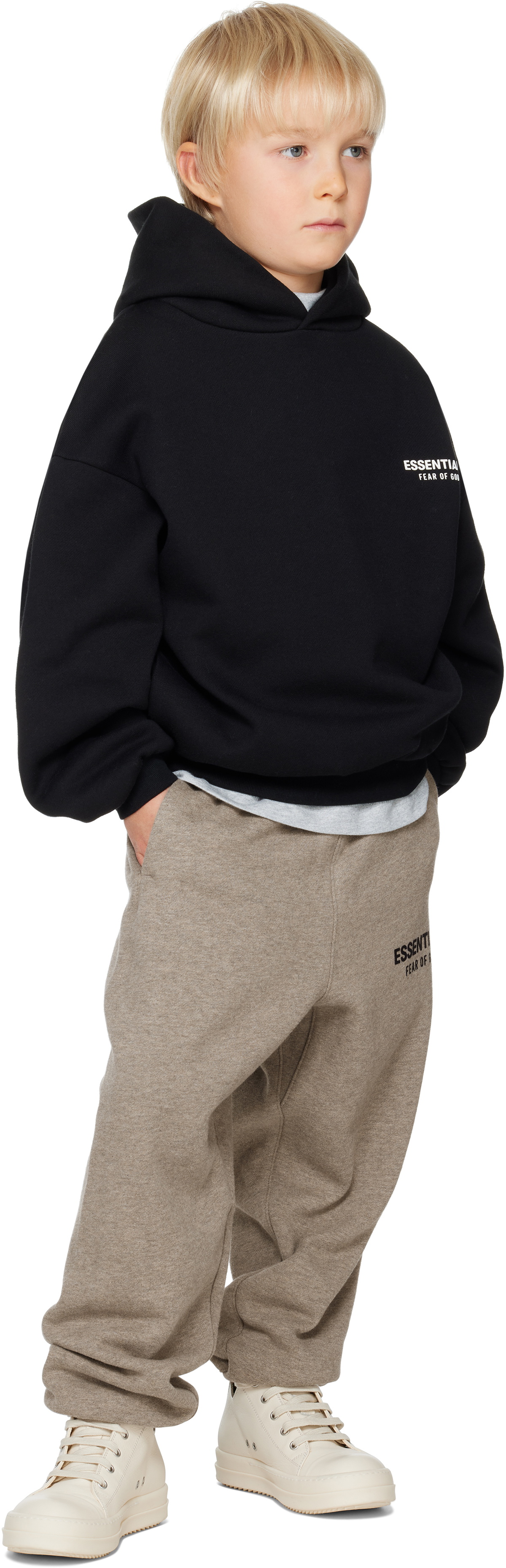 Fear of God ESSENTIALS Kids Black Fleece Hoodie