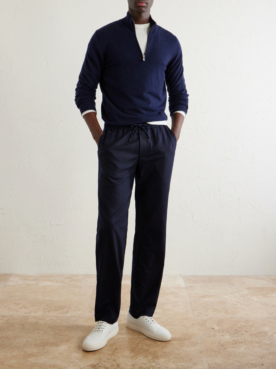 SEASE - Mindset Straight-Leg Stretch Virgin Wool-Flannel Trousers - Blue