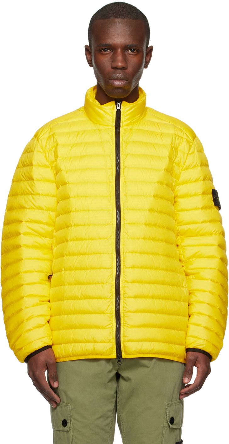 Green Logo-patch packable quilted down jacket, Stone Island