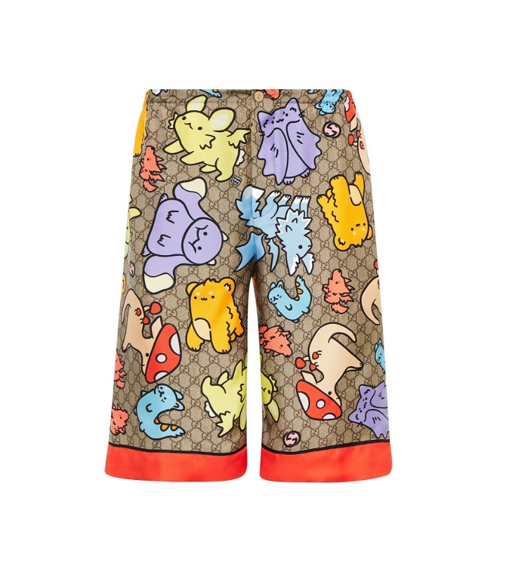 Photo: Gucci - Gucci Kawaii GG printed silk shorts