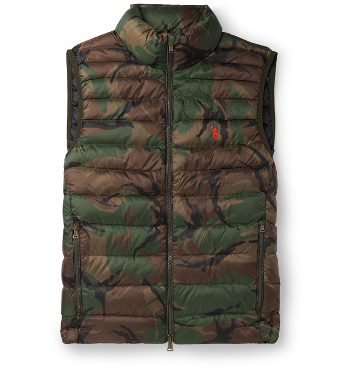 Photo: Polo Ralph Lauren - Camouflage-Print Quilted Shell Down Gilet - Green