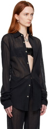 Ludovic de Saint Sernin Black Semi-Sheer Shirt