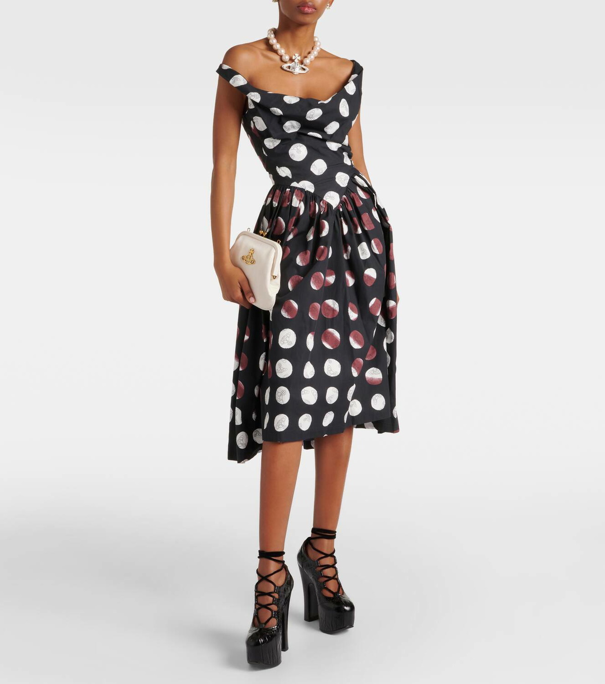 ワンピース VIVIENNE WESTWOOD RED AND GREEN COTTON MIDI DRESS Vivienne Westwood - Sunday printed cotton-blend midi dress