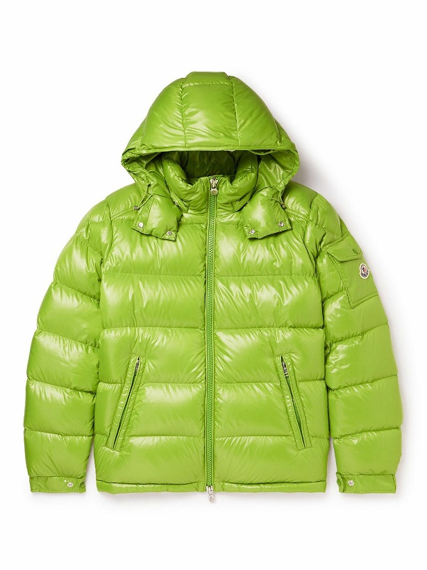 Photo: Moncler - Maya Logo-Appliquéd Quilted Glossed-Shell Hooded Down Jacket - Green