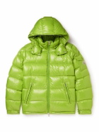 Moncler - Maya Logo-Appliquéd Quilted Glossed-Shell Hooded Down Jacket - Green