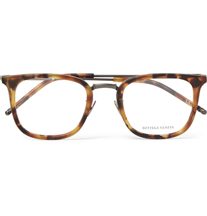 Photo: Bottega Veneta - D-Frame Tortoiseshell Acetate and Gunmetal-Tone Optical Glasses - Men - Tortoiseshell