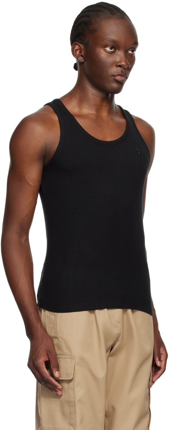 Coperni Black Embroidered Logo Tank Top