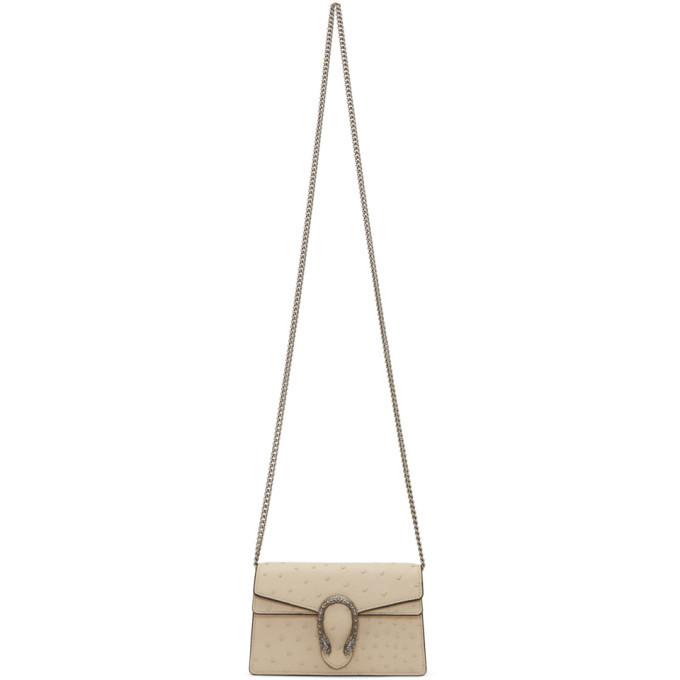 Gucci Off-White Super Mini Ostrich Dionysus Wallet Chain Bag Gucci