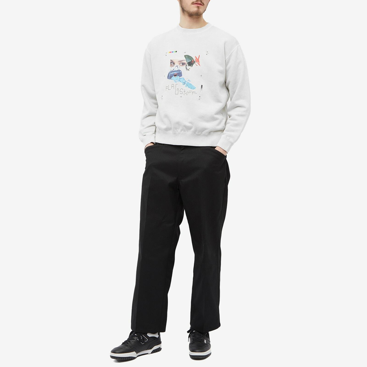 Flagstuff Men's Unfinished Crew Sweat in Grey