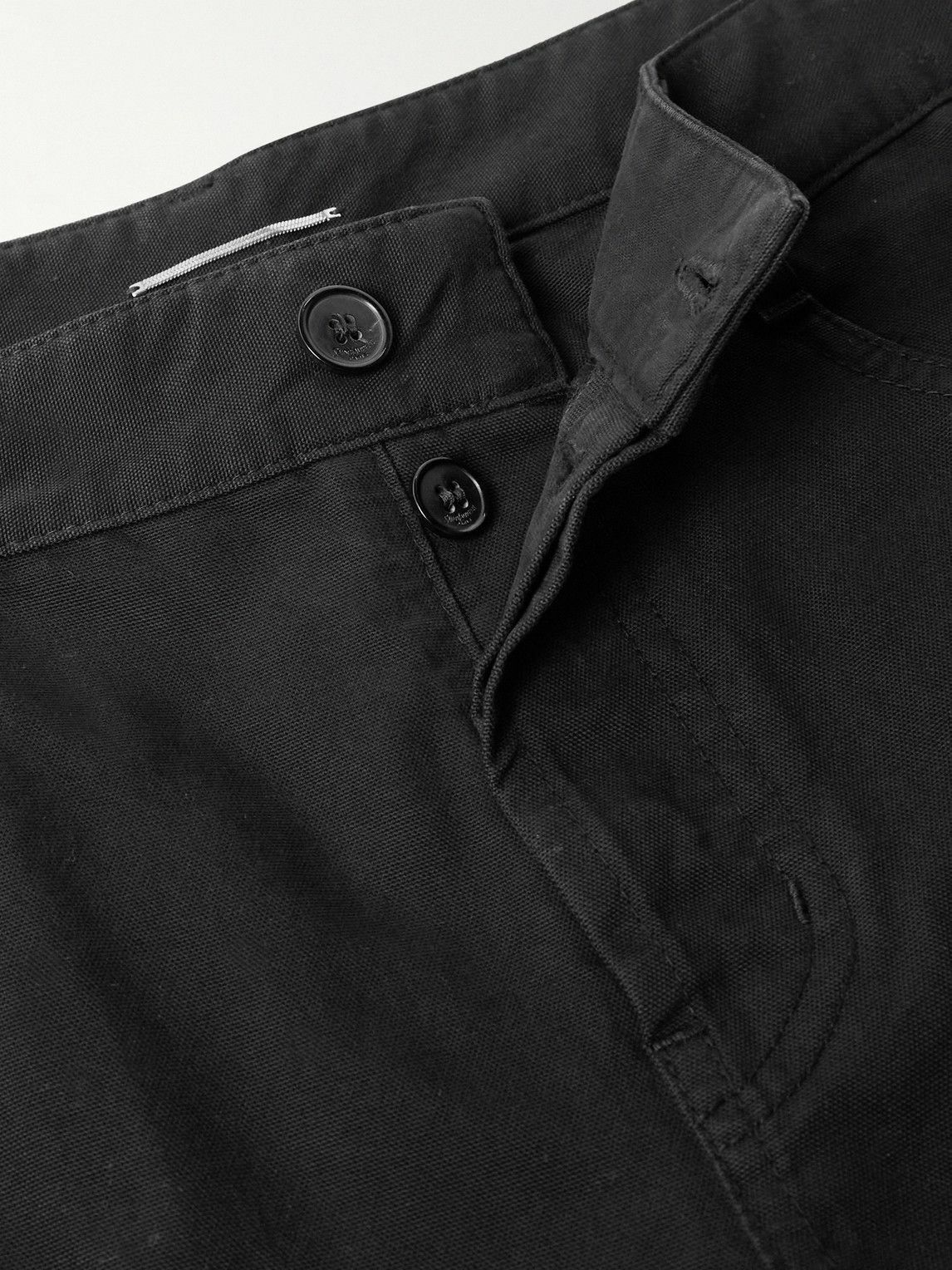 SAINT LAURENT - Straight-Leg Cotton-Canvas Trousers - Black