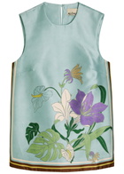 Alemais Alfie Printed Satin-twill top Blue