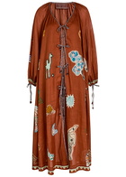 Alemais Laurence Printed Woven Maxi Dress Rust
