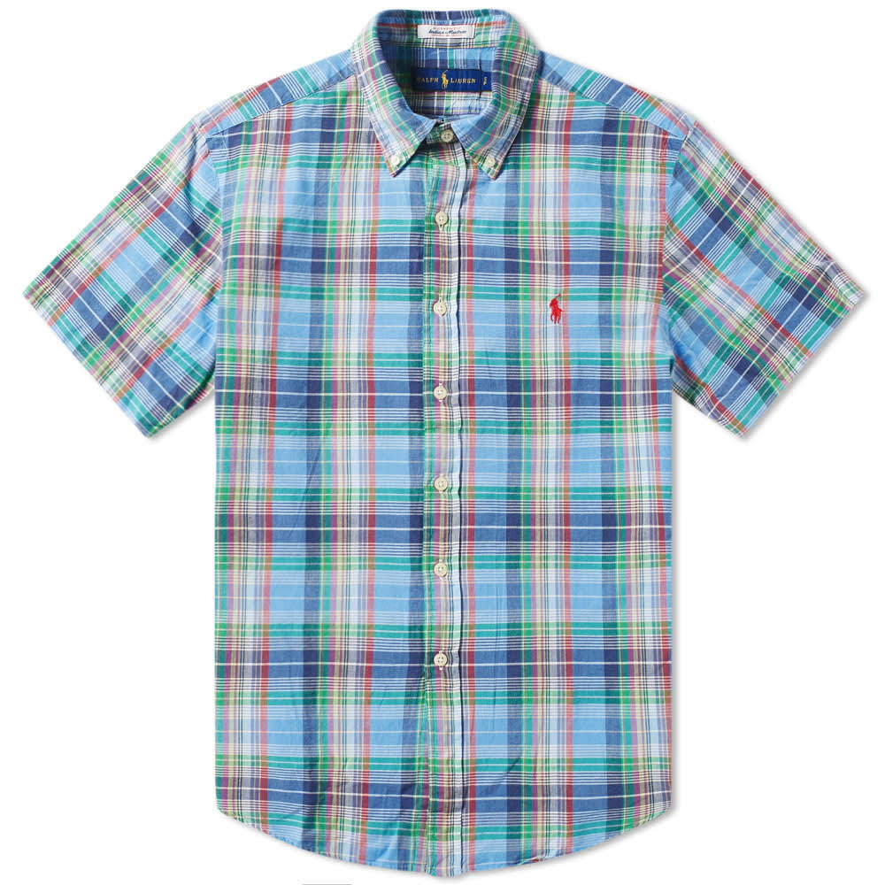 Polo Ralph Lauren Madras Button Down Shirt in Green for Men