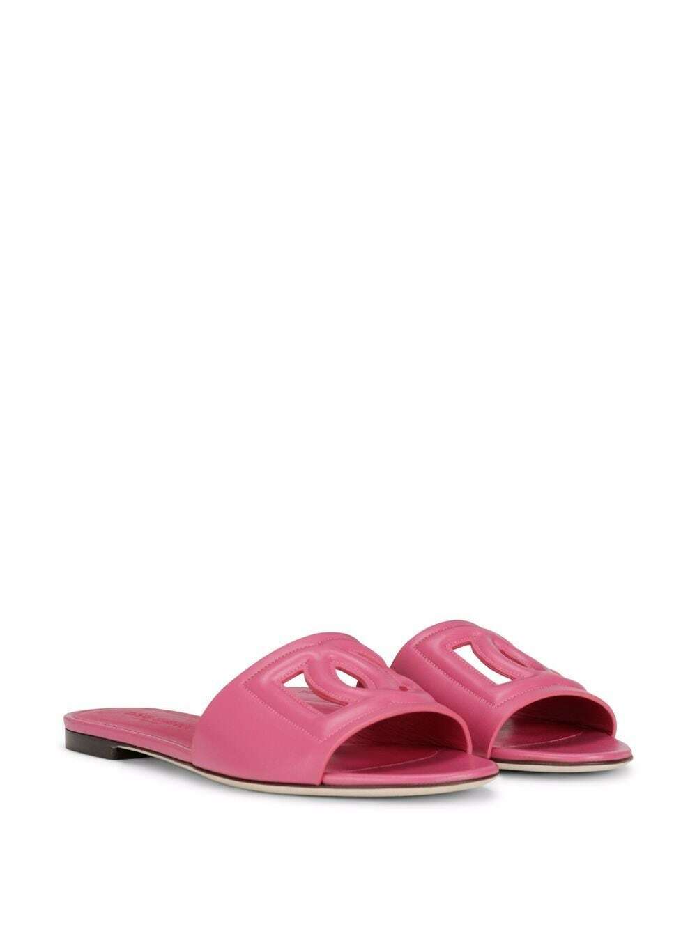DOLCE & GABBANA - Dg Leather Flat Sandals Dolce & Gabbana