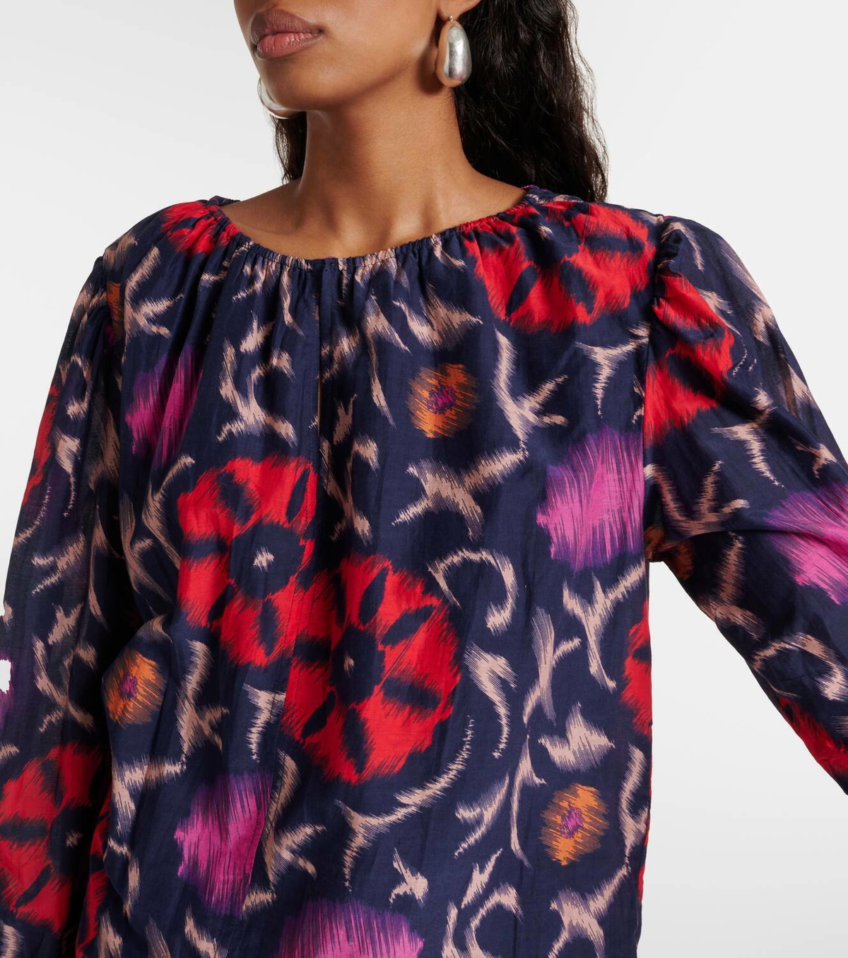 Velvet Fraser printed cotton and silk blouse
