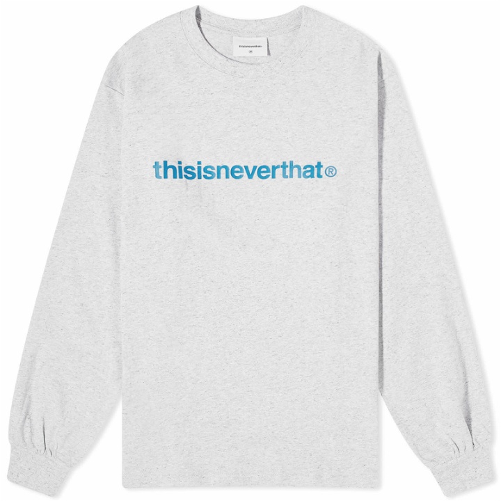 Photo: thisisneverthat Men's T-Logo Long Sleeve T-Shirt in Grey Heather