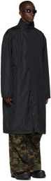 Balenciaga Black Nylon 'Free' Long Raincoat