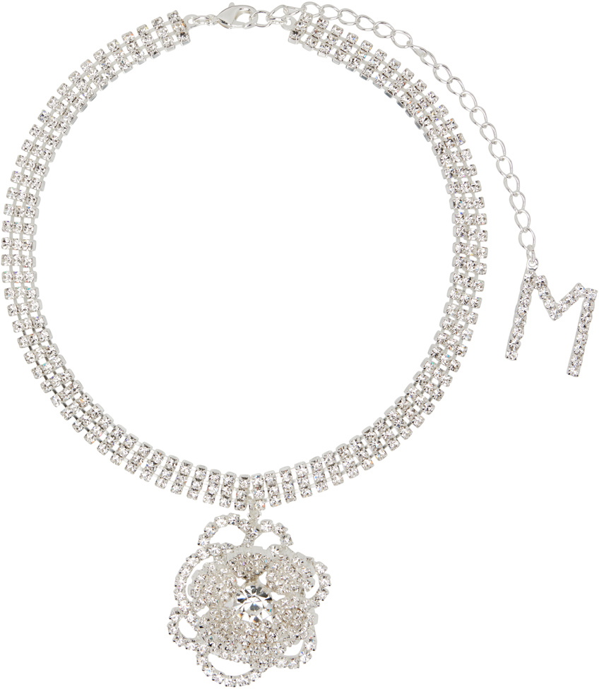 Magda Butrym Silver Crystal Flower Necklace Magda Butrym