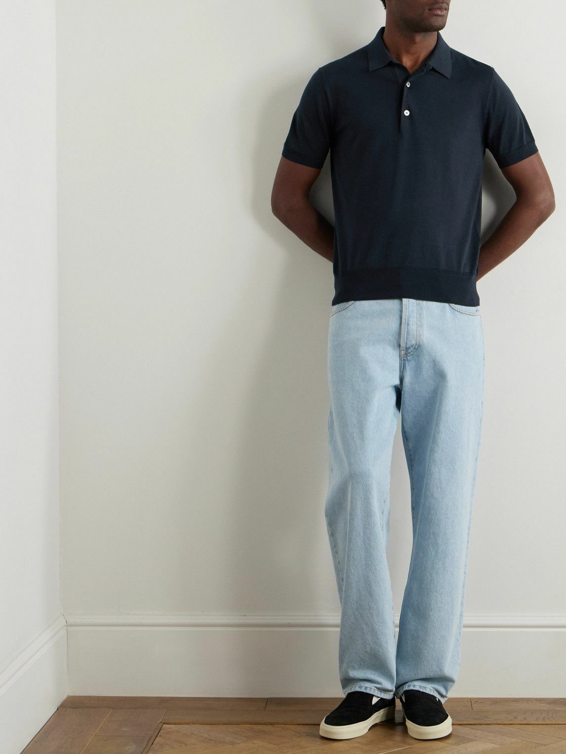 TOM FORD - Slim-Fit Cotton Polo Shirt - Blue TOM FORD