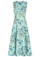 Emilia Wickstead Mara Floral-print Faille Midi Dress Blue