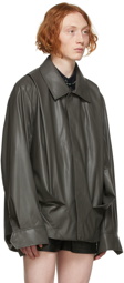 Feng Chen Wang Black Faux-Leather Jacket
