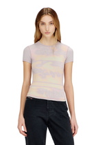 Diesel Slim jersey top with graphic print - Tops - Woman -