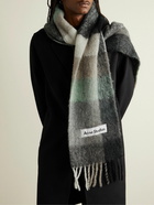 Acne Studios - Fringed Checked Knitted Scarf