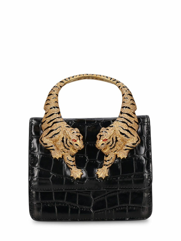 Photo: ROBERTO CAVALLI Small Roar Croc Embossed Bag