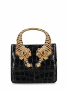 ROBERTO CAVALLI Small Roar Croc Embossed Bag