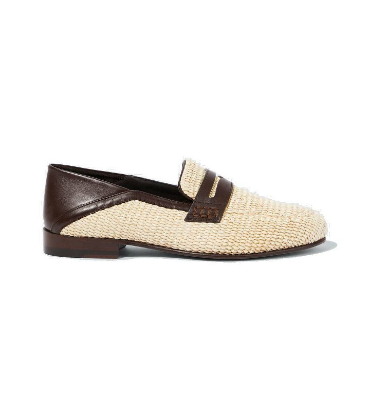 Photo: Manolo Blahnik Padstow leather-trimmed raffia loafers