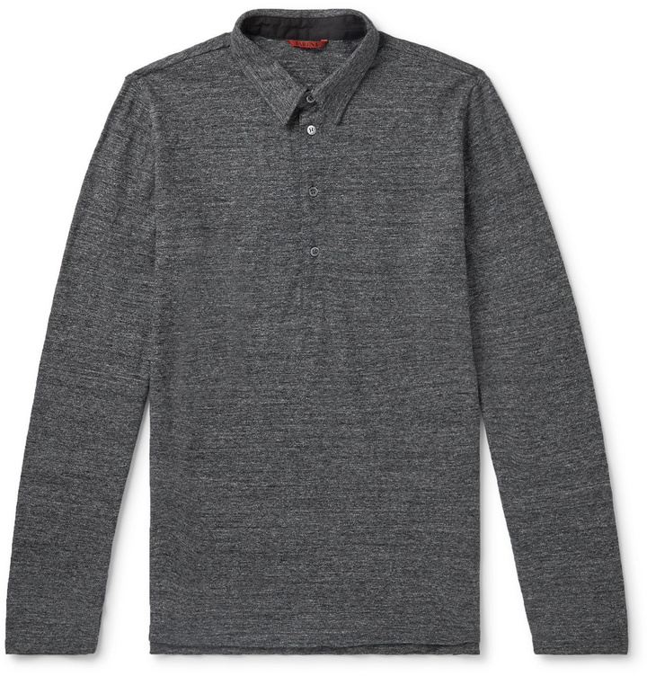 Photo: Barena - Mélange Wool Polo Shirt - Gray