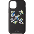 Off-White Black Check Floral Print iPhone 11 Pro Case