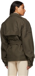LVIR SSENSE Exclusive Khaki Wool Belted Jacket