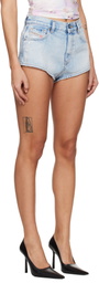 Diesel Blue Frayed Hems Denim Shorts