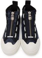 Diesel Blue & Black S-Astico Mzip Sneakers