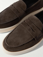Canali - Suede Penny Loafers - Brown