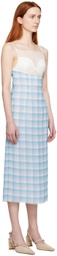 JUNEYEN Blue Check Midi Dress