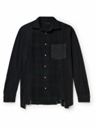 Needles - 7 Cuts Distressed Checked Cotton-Flannel Shirt - Black