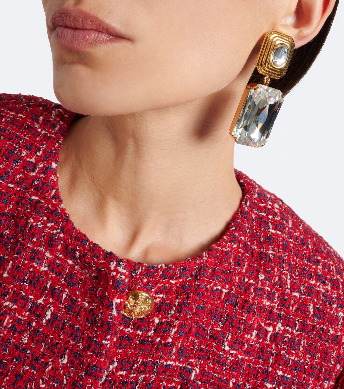 Alessandra Rich Crystal-embellished clip-on earrings
