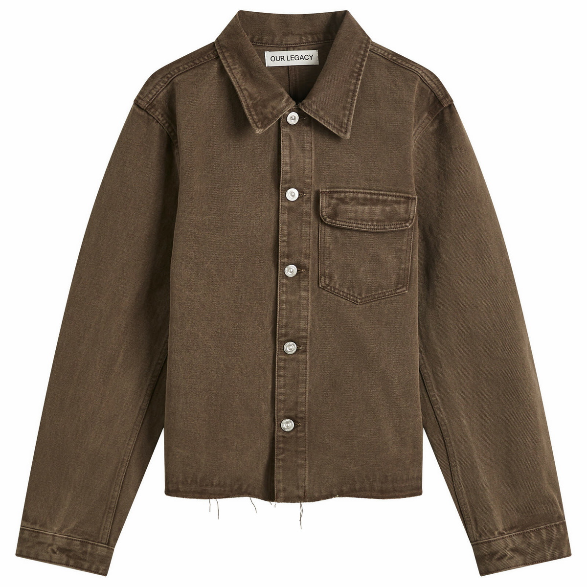 ジャケット・アウター OUR LEGACY CUT REBIRTH JACKET 48 Our Legacy - Cut Rebirth Jacket Olive Pigment Coated Weave