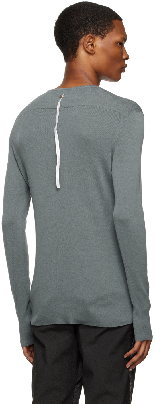 Label Under Construction Blue Ribbed Sweater